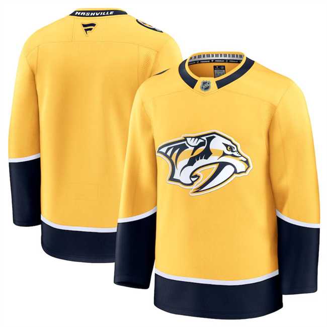 Mens Nashville Predators Custom Gold 2024-25 Home Stitched Hockey Jersey